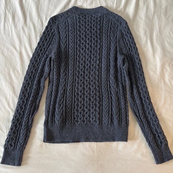 Haggar Fisherman Cable Knit Sweater in Charcoal - Picture 2 of 8
